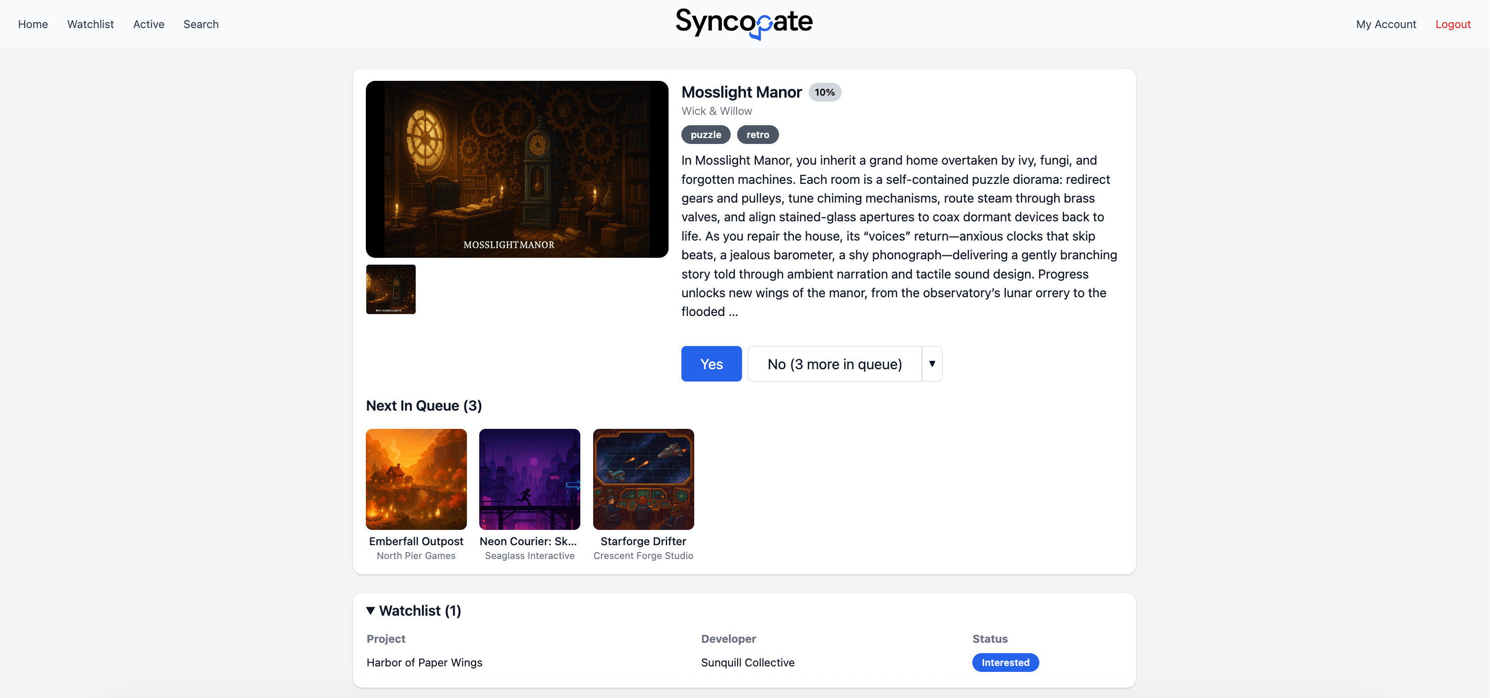 Syncopate screenshot